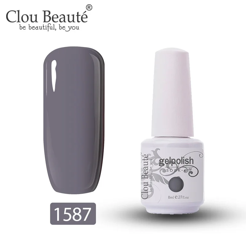 Clou Beaute, 8 мл, Гель-лак для ногтей, Полупостоянный УФ светодиодный лак, Гель-лак, грунтовка для ногтей, 85 цветов, впитывающая гель-краска для ногтей, гибрид - Цвет: 1587