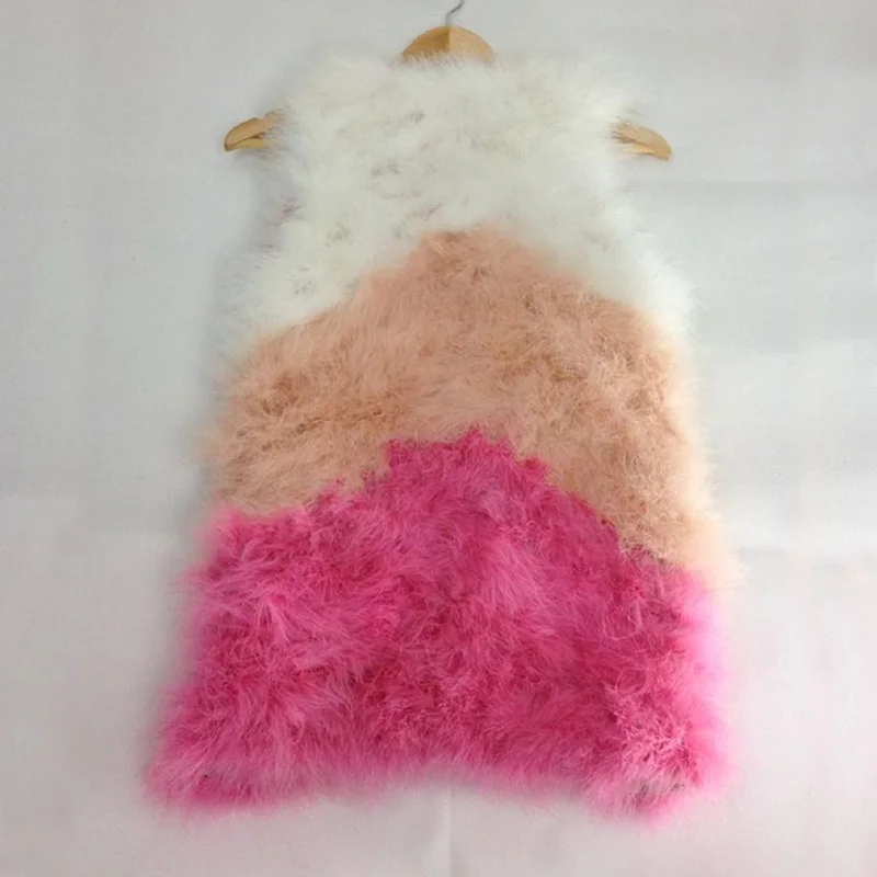 Женский жилет из натурального меха страусиного пера Jancoco Max S1425|real ostrich|genuine fur vestfur