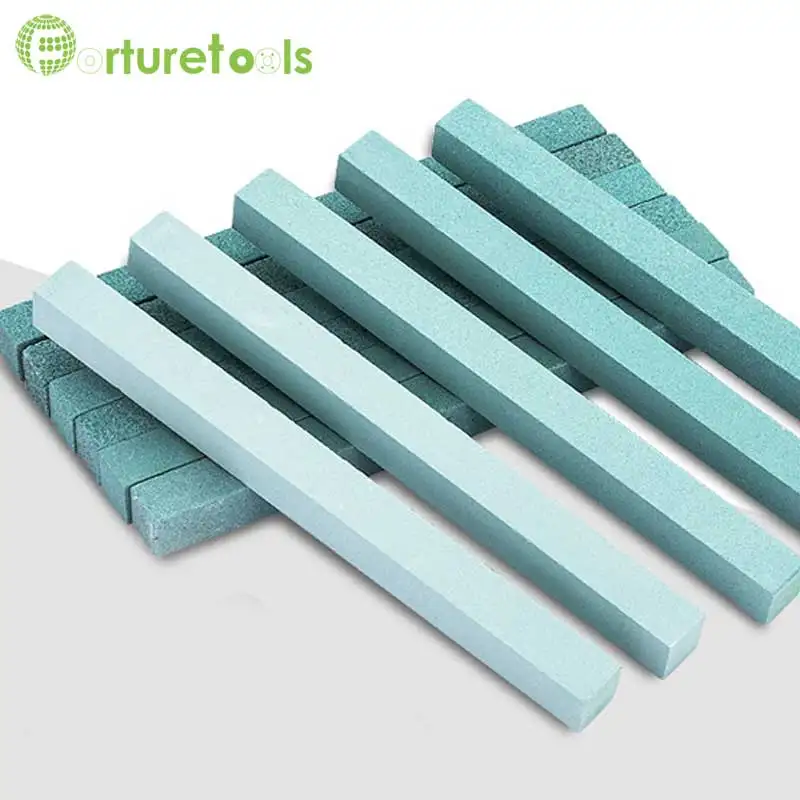 

10pcs per lot green silicon carbide sharpening stone for knife sharpening agate stone grinding rough and fine grit PS009