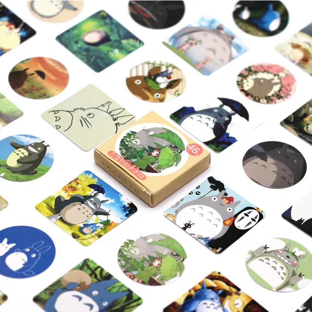 

40 Pcs/Lot Totoro Wall Stickers Refrigerator Black Sticker Butterfly Pattern Home Decoration Kitchen Wall Art Mural