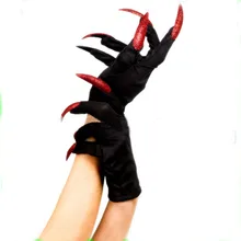 5 шт./лот черный Панк Хэллоуин красный гвоздь сексуальный диско танцевальный костюм вечерние длинные перчатки