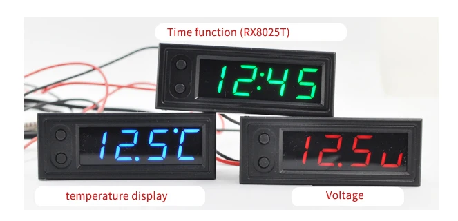 Eiemsun DIY Многофункциональные Высокоточные Часы внутри и снаружи автомобиля температура батареи Напряжение монитор Панель метр DC 12 В