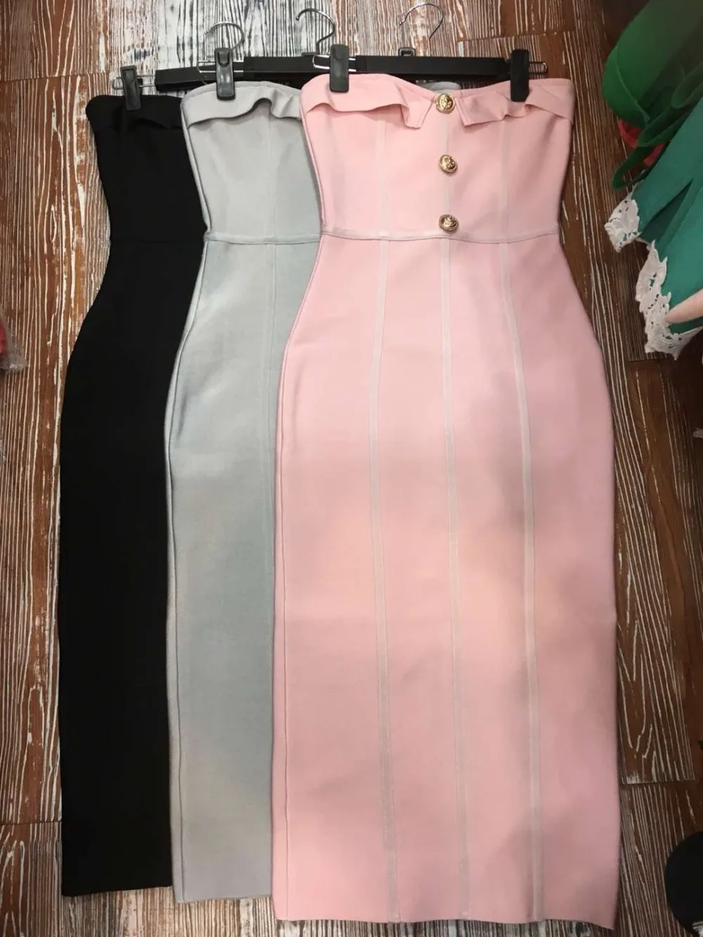 

2019 New Summer Bandage Dress Elegant Black Grey Pink Sexy Bodycon Women Midi Celebrity Club Evening Party Knee Length Dresses
