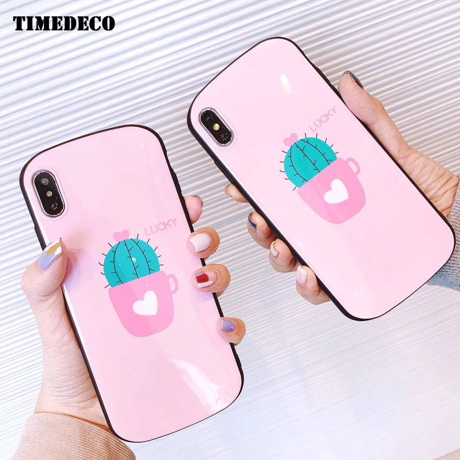 Cactus Shockproof Phone Case For iPhone 6s Silicone Flower Cover Coque Iphone 7plus 8 Luxury Xs max xr Innovative |