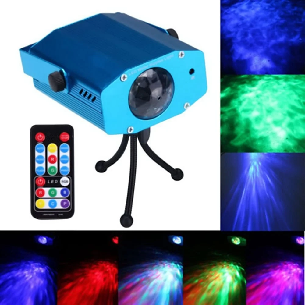 Remote 3W RGB LED Water Wave Ripple Effect Stage Light lighting Laser