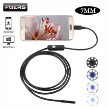 7 мм USB ПК Android эндоскоп 6 светодиодный объектив Водонепроницаемая эндоскопия осмотр бороскоп камера с 1 М 1,5 м 2 м 3,5 м 5 м