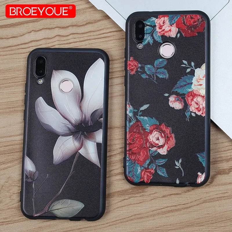 

BROEYOUE Retro Colorful Floral Phone Cover For Huawei Nova 2 Plus 3E Black Cover For Huawei P8 P9 P10 P20 Lite Pro Honor 7X 6X 9