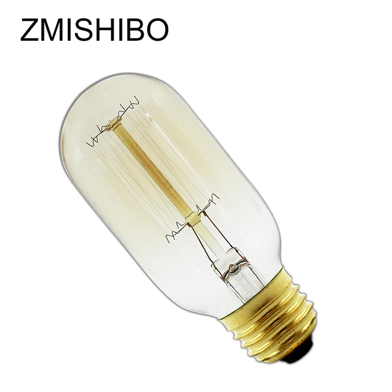 ZMISHIBO Ретро углеродная лампа накаливания E27 110-220 V 40 W ST64 A60 G95 T45 Стекло крышка теплый белый лампа накаливания Вольфрам светильники Эдисона - Цвет: T45 110V to 130V