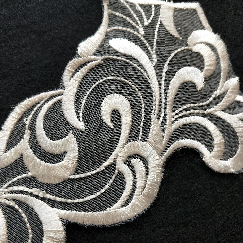 New White/Black Embroidery Venise Neckline Lace Collar Costume Dress Fine Applique Motif Dress Fabric DIY Sewing Accessories