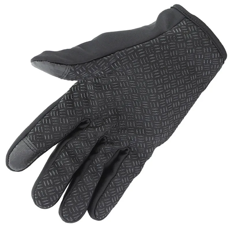Зимние велосипедные спортивные ветрозащитные перчатки для велоспорта, ветрозащитные теплые перчатки на молнии для мужчин и женщин с сенсорным экраном, черные перчатки для верховой езды G016
