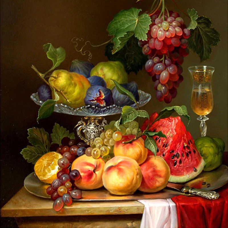 Full SquareRound Drill 5D DIY Diamond Painting fruit 3D  Embroidery Cross Stitch Mosaic Home Decor