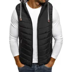 Zogaa брендовая зимняя куртка мужская парка без рукавов жилет ветровка Turn-Down Воротник качественные топы мужские зимние пальто толстовки на