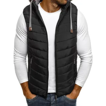 

Zogaa brand winter jacket men Sleeveless Parka Vest wind breaker Turn-down Collar quality tops men winter coat hoodies zipper