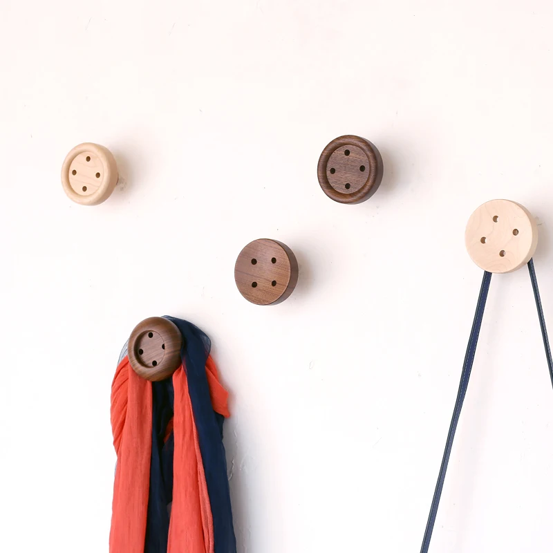 Botones pared colgante gancho de madera maciza decoración personalizada la entrada botón colgante de pared|hook wood|wall hook woodwall hanging - AliExpress
