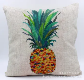 

Hot new colorful fashion hit color digital printing pineapple breathable cotton pillow cushion