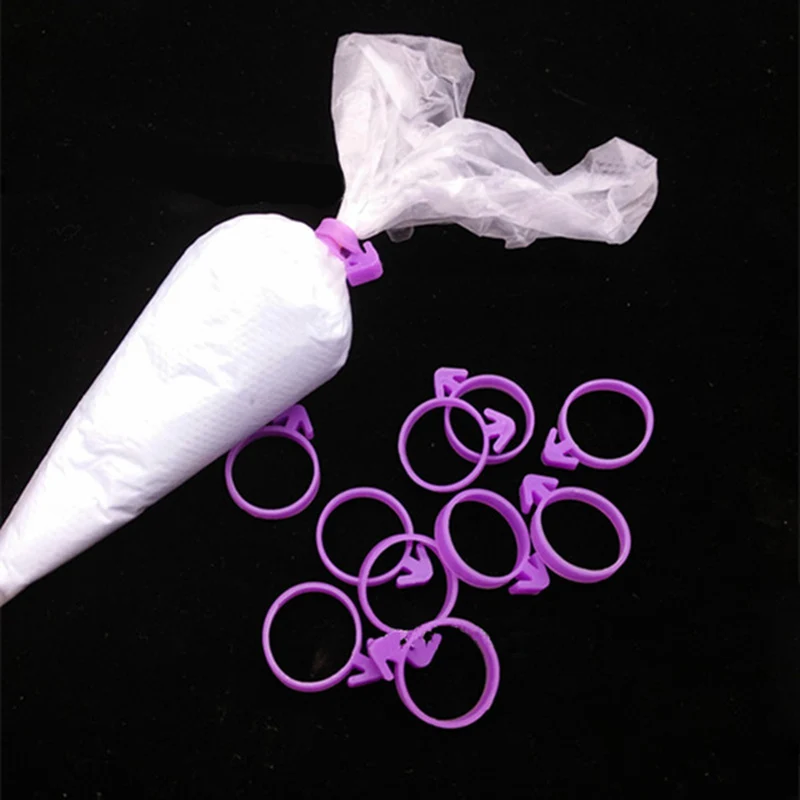 

Cake Tools 12Pcs Cake Decorating Bag Clips Fondant Frosting Piping Bag Icing Cake Cupcake Ice Piping Bag Buckles Reusable Baking