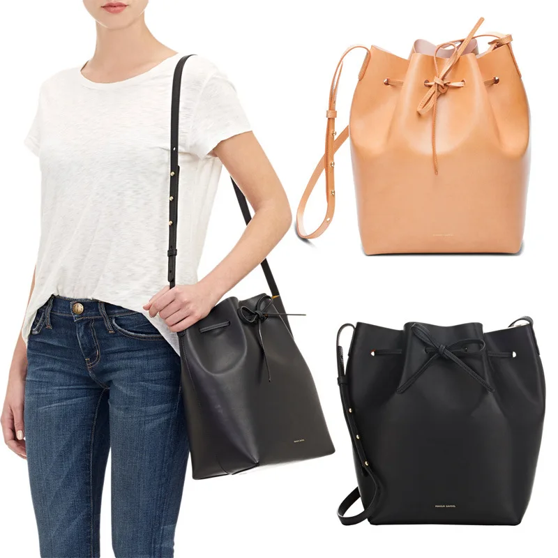 2017 New Leather Mansur Gavriel Bucket Bag Shoulder Handbags 2017 New Leather Mansur Gavriel Bucket Bag Shoulder Handbags European And American Drawstring Size S L Fast Shipping In Bags From