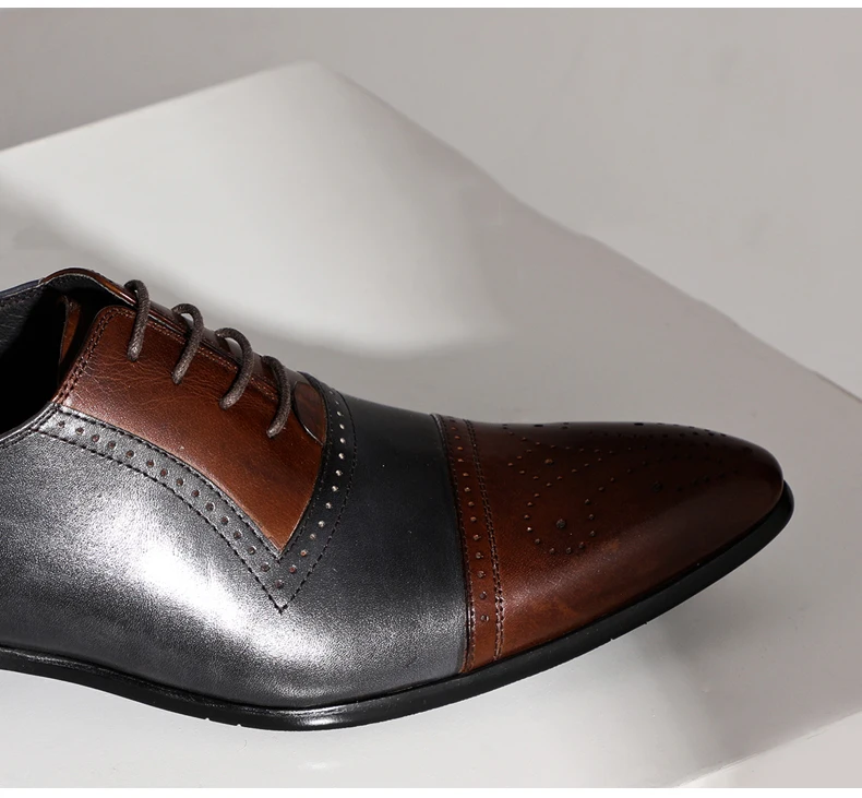 PJCMG/весна/осень черные/красные оксфорды мужские острый носок шнуровка натуральная кожа Свадебные Мужские резные деловые туфли
