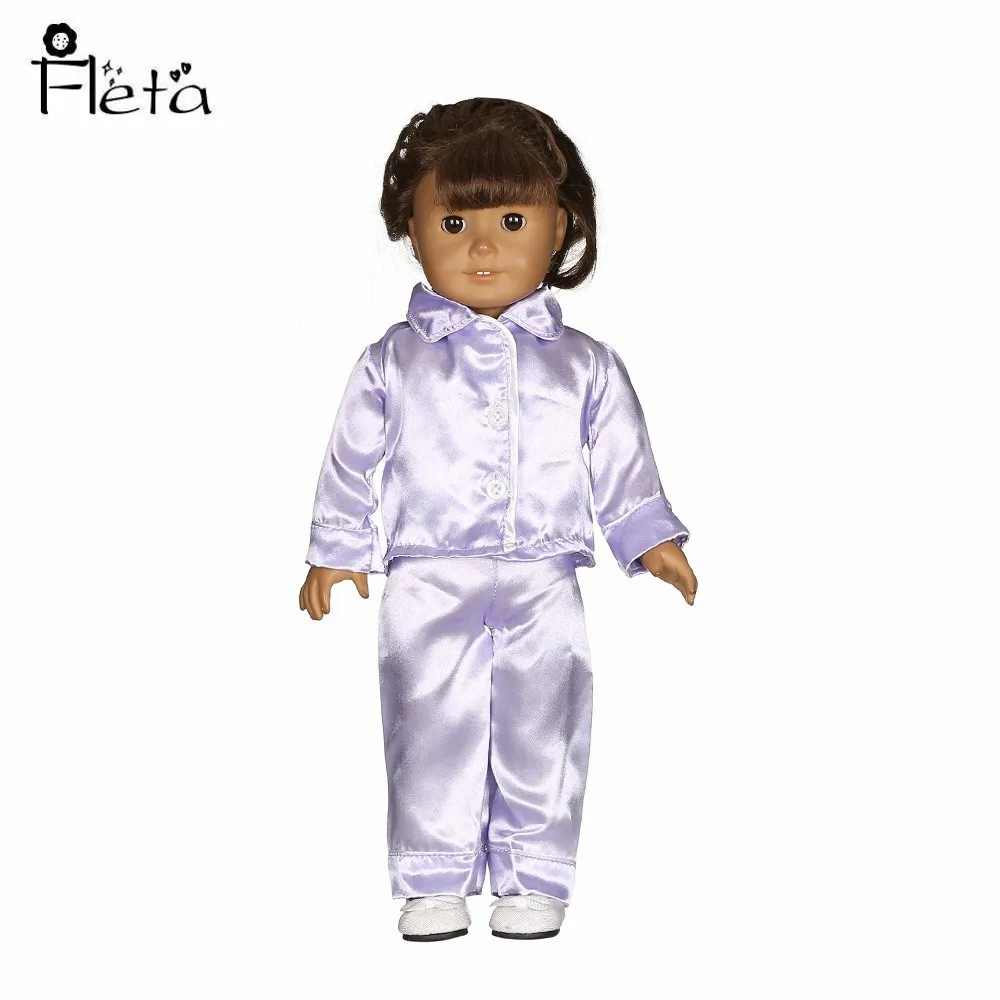 Новый с длинными рукавами пижамы для 18 дюйма американские куклы или 43 см куклы набор одежды куклы для детей Подарки