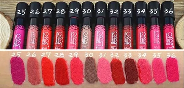 200 шт. Penjualan panas матовый блеск для губ beludru kualitas tinggi tahan air tahan lama lipgloss Warna seksi mc lipstik бесплатно - Цвет: Шоколад