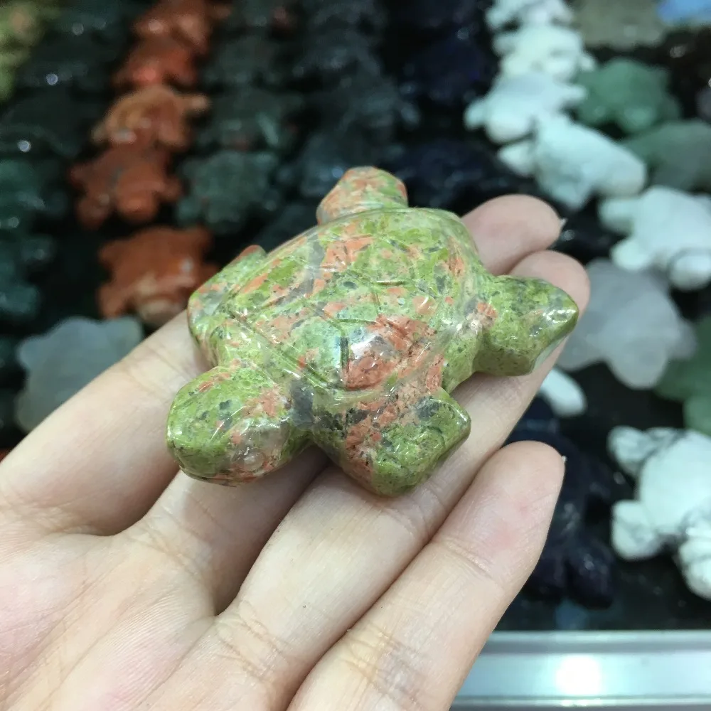 Природный унакит каменная черепаха резьба минеральный кристалл черепаха фигурка для подарка