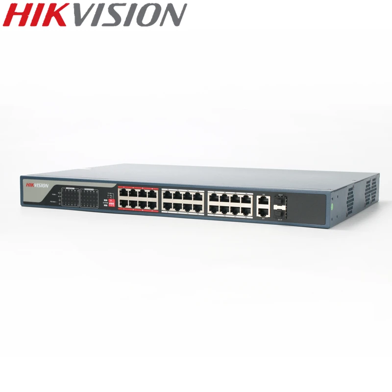 

HIKVISION DS-3E0326P-E PoE коммутатор неуправляемый с 24 портами 10/100 Мбит/с + 2 Uplink 1000 м для 24-канальных IP-камер видеонаблюдения NVR 802.3at 802.3af
