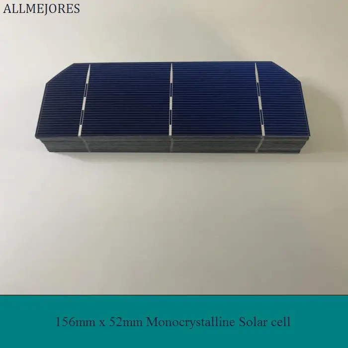 

ALLMEJORES Solar cell Monocrystaline mini silicon cells 0.5V 1.6W/pcs Top quality 156mm*52mm for diy solar panel 70pcs/Lot
