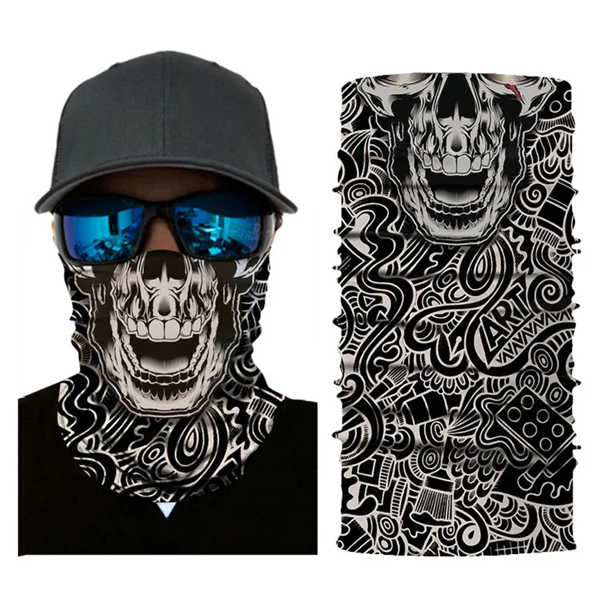 Наружная маска для верховой езды, велосипедная мотоциклетный головной платок, теплая спортивная маска для лица, Лыжная Балаклава, повязка на голову на Хэллоуин, 25*50 см, Oct#1 - Цвет: A