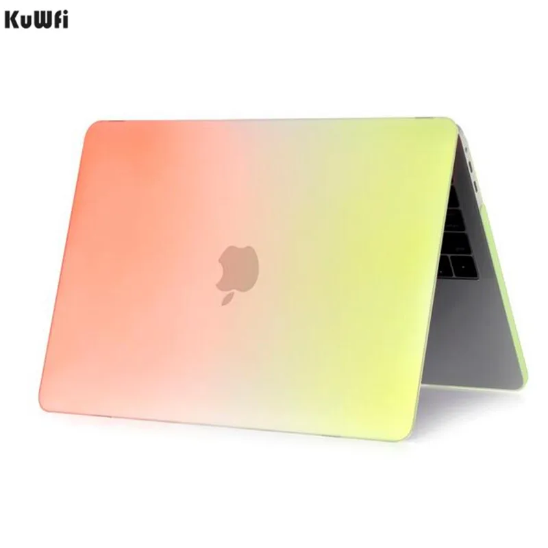 KuWFi Радужный защитный чехол книжка для ноутбука Macbook air 13 pro retina 12 11 15 жесткий без