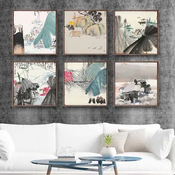 

Home Decoration Painting Print Canvas Wall Art Pictures Square Poster Oil Unframed Drawings Xue Liang farmhouse Chinese Style