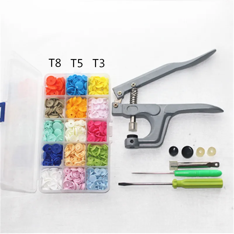

T3 / T5 / T8 KAM plastic snap button wholesale children's baby button combination suit + hand tools