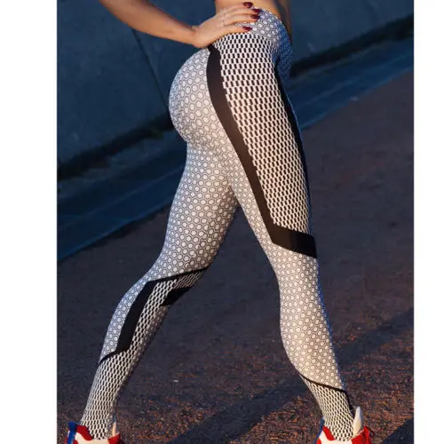 

Women Ladies Plaid Casual Fashion Long Running Pants Gym Workout Fitness Clothes Fashion Patchwork 2019 Wear