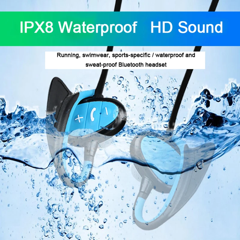 

New Wireless Bluetooth Earphone IPX8 Waterproof Sport Wireless Earphones Magnetic Auricular Bluetooth With MIC for Swimming