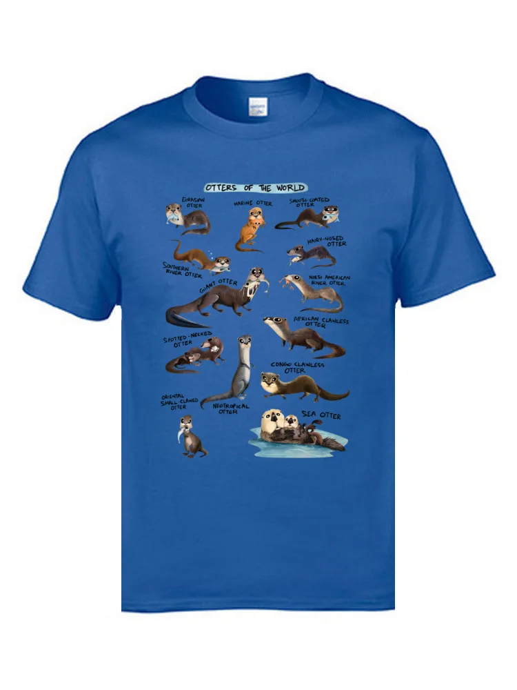 Футболка Otters of the World Top летняя футболка из 100% хлопка с круглым вырезом и забавным