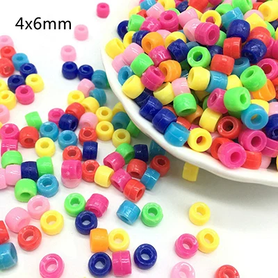 4x6mm 700pcs 6x9 мм 6x8 мм 4x6 мм акриловые Круглые бусины многоцветные аксессуары для браслетов ручной работы Бисероплетение для детской одежды материал бусин - Цвет: 4x6mm 700pcs