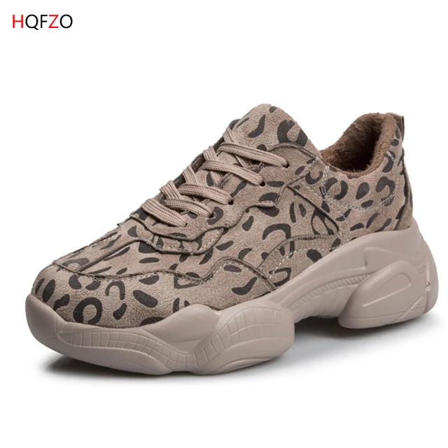 US $19.67 HQFZO Pantshoes Comfy Flock Trainers Heigh Heels 5cm Women's Platform Massive Sneakers Winter Women