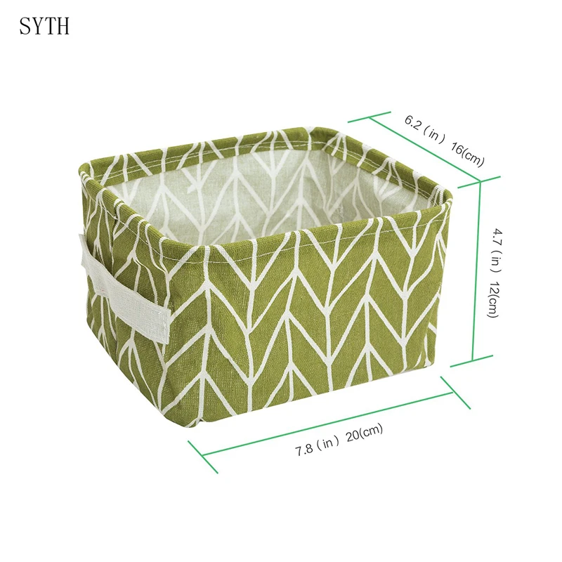 SYTH الكتان نسيج صندوق تخزين ملابس مربع مع مقبض للطي أشتات سلة تخزين الألعاب حجرة منظم متنوعات منزلية SYTH الكتان نسيج صندوق تخزين ملابس مربع مع مقبض للطي أشتات سلة تخزين الألعاب حجرة منظم متنوعات منزلية