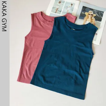 

Women Workout Yoga vest Seamless Sports T Shirts Quick-dry Running Sport Tank Top Fitness Vest Tops clothes