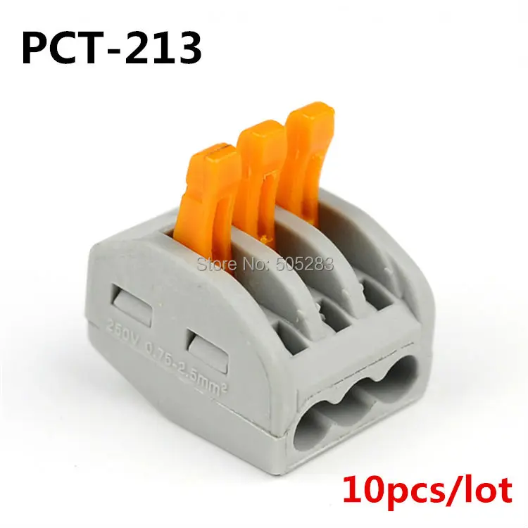 10pcs 3Pin Quick Connect Terminals Wire Cable Terminals Connector PCT