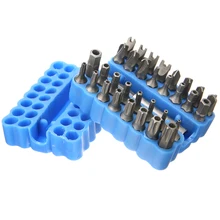 33pcs/set High Quality Security Bit Set Tamper Proof Torx Spanner Screwdriver Star Hex Holder Alloy Drill Bit Screw Driver Bits