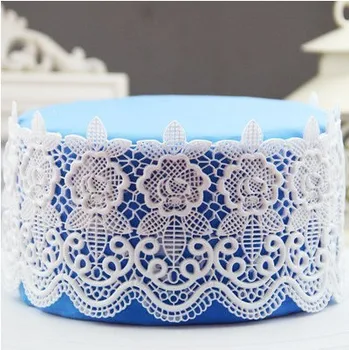 

Flower Pattern Lace Mold Rose Silicone Sugar Lace Pad Cake Brim Decoration Mold Kitchenware DIY Tool A1034
