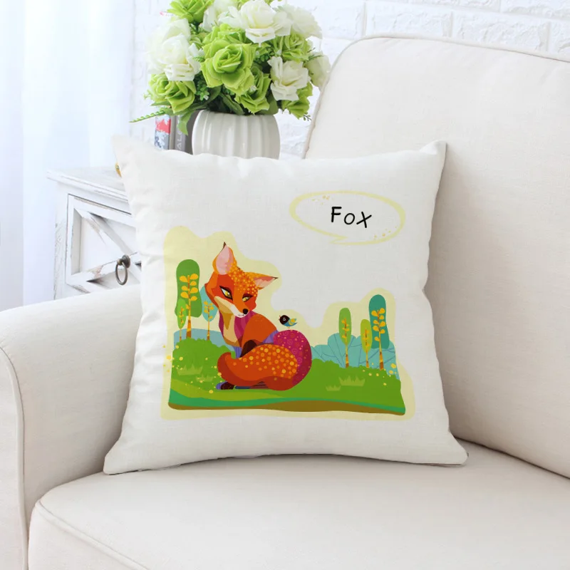 45x45 سنتيمتر جميل الكرتون الحيوانات أغطية مطبوعة للوسائد المنزل مكتب الزخرفية المخدة مقعد أريكة سيارة وسادة الخصر يغطي BZ108