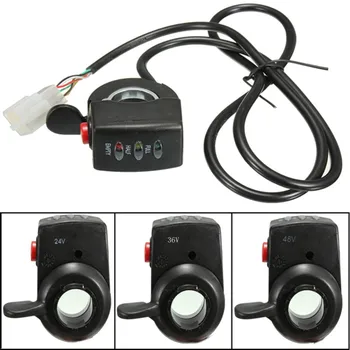 24/36/48V E-Bike bicicletta Elettrica Auto della Valvola A Farfalla 3 Indicatore LED Display Interruttore di Pulsante (6.5)