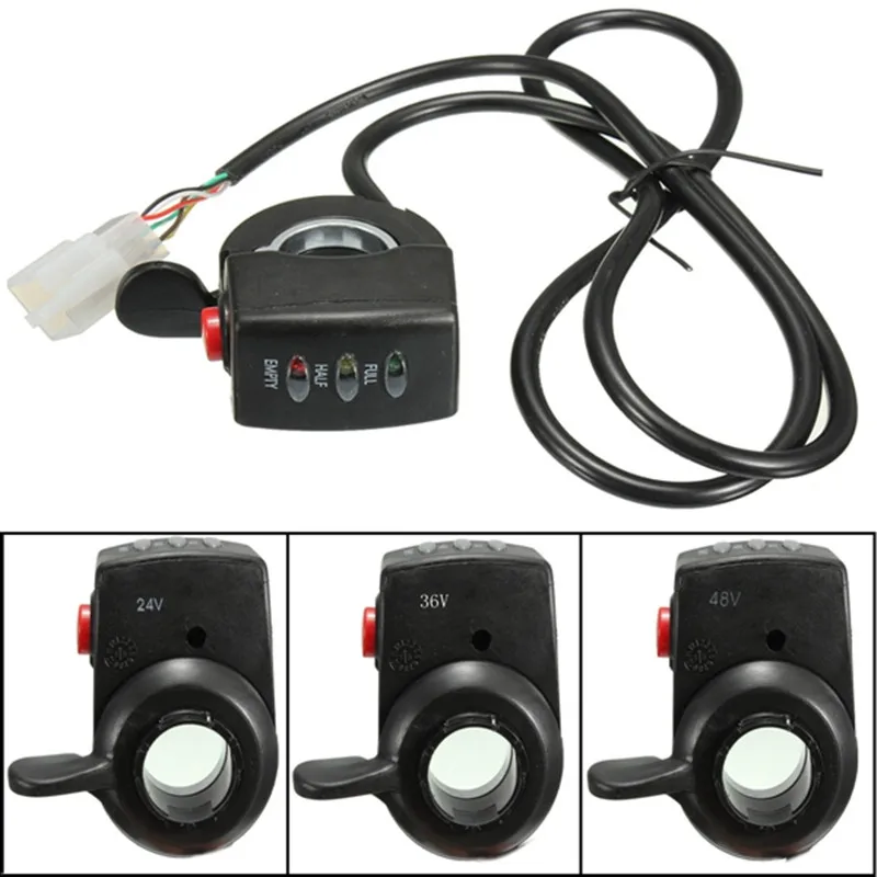 

24/36/48V E-Bike Electric Car Throttle 3 LED Indicator Display Button Switch(6.5)