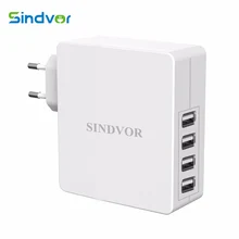 Sindvor 4 порта USB зарядное устройство для iPhone X 8 Plus 7 5V4. 8A 24 W Универсальный портативный настенный адаптер для путешествий зарядное устройство для мобильного телефона