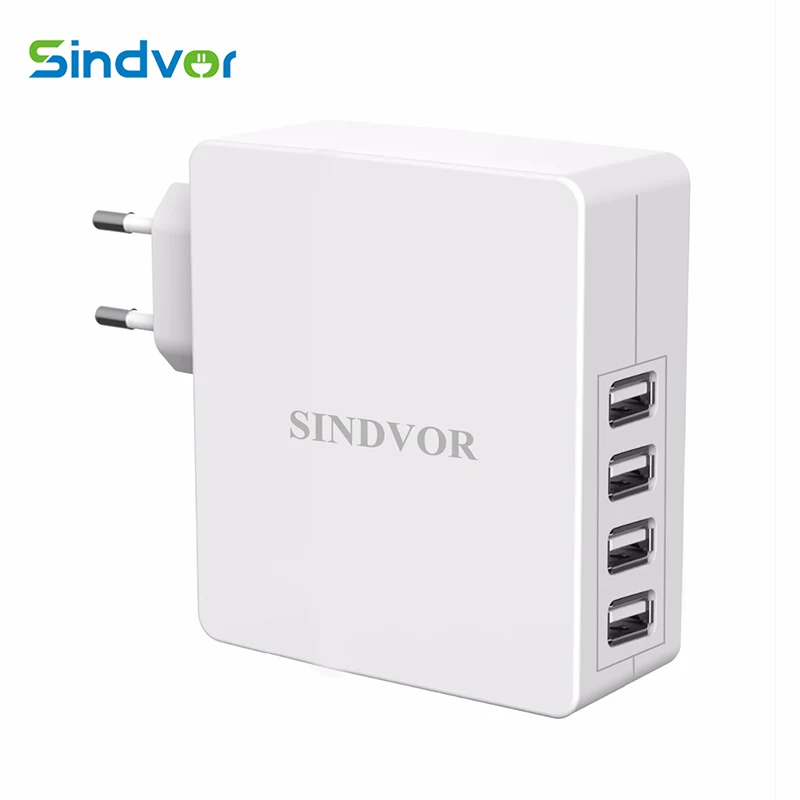 

Sindvor 4 Ports USB Charger for iPhone X 8 Plus 7 5V4.8A 24W Universal Portable Travel Wall Charger Adapter Mobile Phone Charger