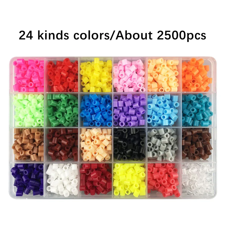 24 цвета около 2500cs 5 мм Хама бусины образование PUPUKOU бусины гарантия качества перлер предохранитель бусины diy игрушка - Цвет: 24 boxed