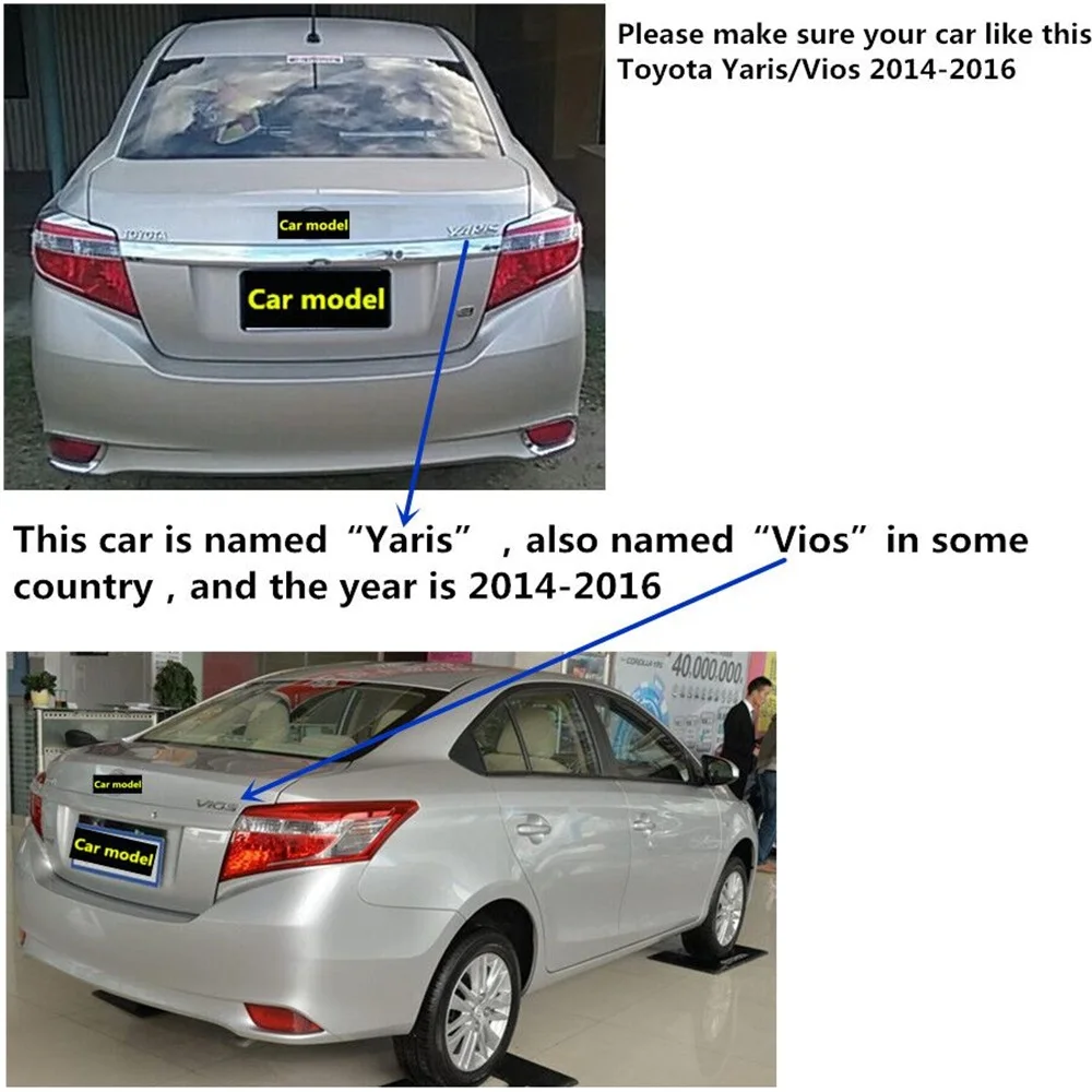 Топ для Toyota Vios/Yaris/sedan 2014 2015 2016 защита автомобиля детектор ABS хромированная отделка