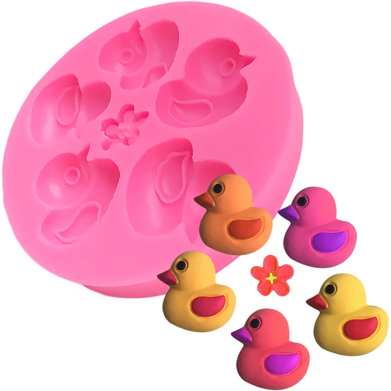 

Ducks Shape Silicone Mold Flower Cupcake Chocolate Mold Cake Decorating Bakeware Tools Kitchen Baking Tools Fondant Soap Candle