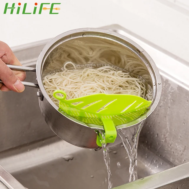 HILIFE Rice Wash Filtering Baffle Sieve Beans Peas Washing Filter Drain Board Snap-type Leaf Shape Rice Cleaning Strainer Gadget 1